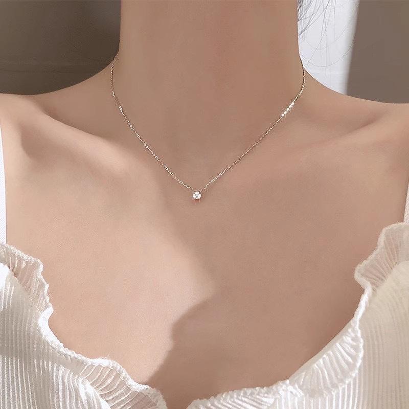 Women's Light Luxury Diamond Zircon Clavicle Necklace - Minimalist Fairy Style