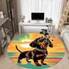 1pc Beach Sunset Dachshund Chair Carpet for Office, Soft Flannel Throw Mat, Perfect for Office, Holiday Party Decoration Choice yy260209070