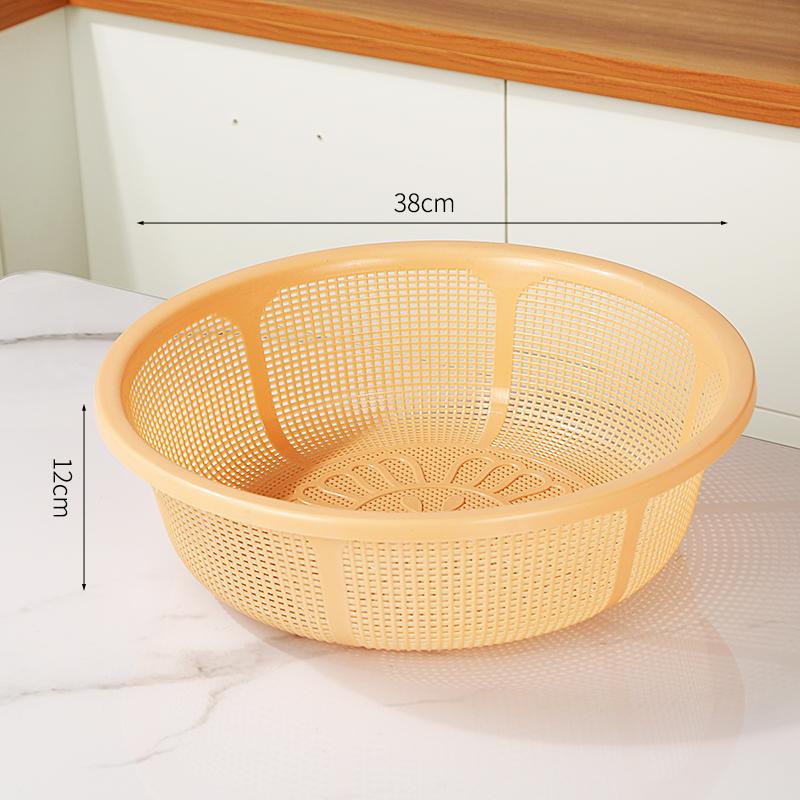 Large Size Plastic Drain Basket Kitchen Vegetable Washing Basket Hollow Out Fruit Basket Round Sieve Rice Cleaning Basket