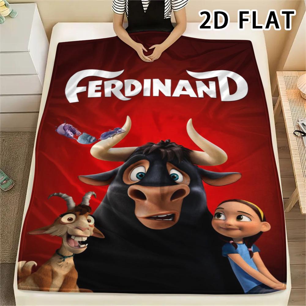 1 Stück Ferdinand-Print Flanelldecke, Hohe Qualität, Bequem für alle Jahreszeiten, Heimdekoration, Wärme und Komfort, Perfekt für Weihnachtsgeschenke