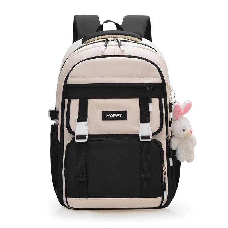 Simplistic Multicolor Nylon School Bag With Ergonomic Straps For High School And Middle School Use