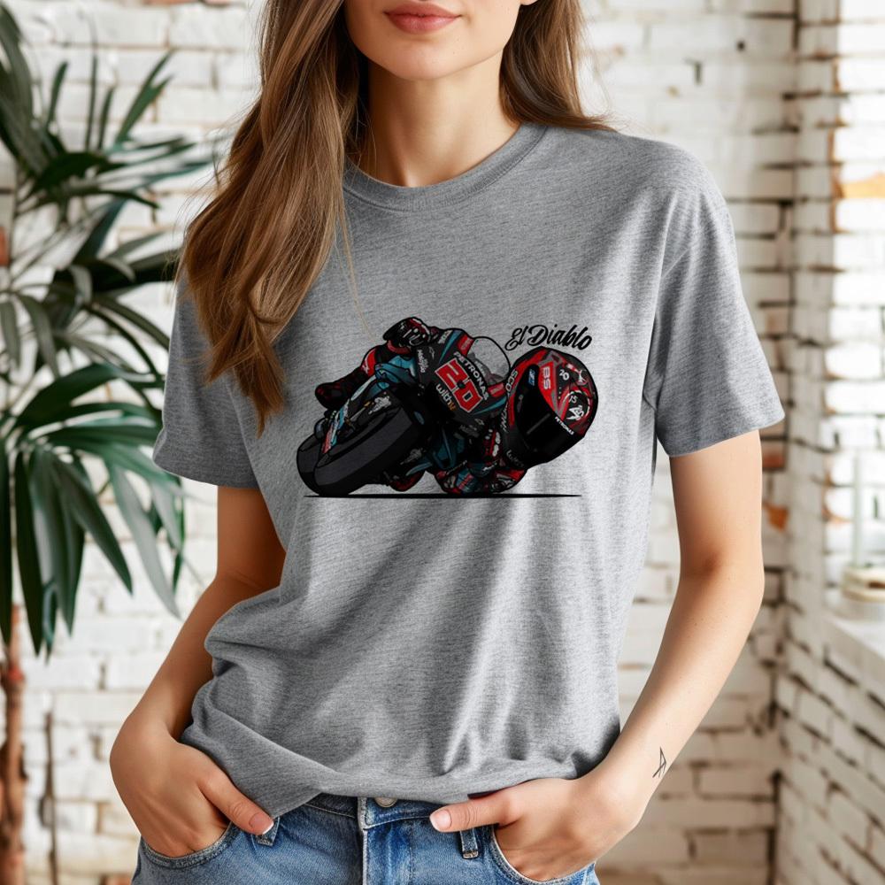 Fabio Quartararo T Shirt Female 80s Trendy Harajuku  Pastel 2000s Tshirt Grunge Hip Hop Pop Culture 2000s Women Comfortable