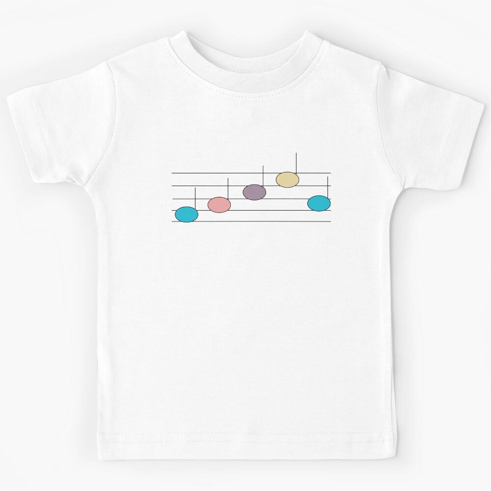 Pastel Music Notes Colorful Musical Staff Kids T-Shirt 100