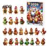 Acrylic Hanging Decorations Chicken Advent Calendar 2026 24 Days Christmas Countdown with 2D Flat Ornament Set Ornament Cartoon Pendant for