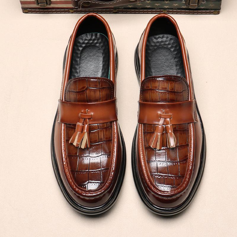 5881 Loafers Men's Summer New Crocodile Pattern Trend Men's Young Men's Shoes with One Pedal