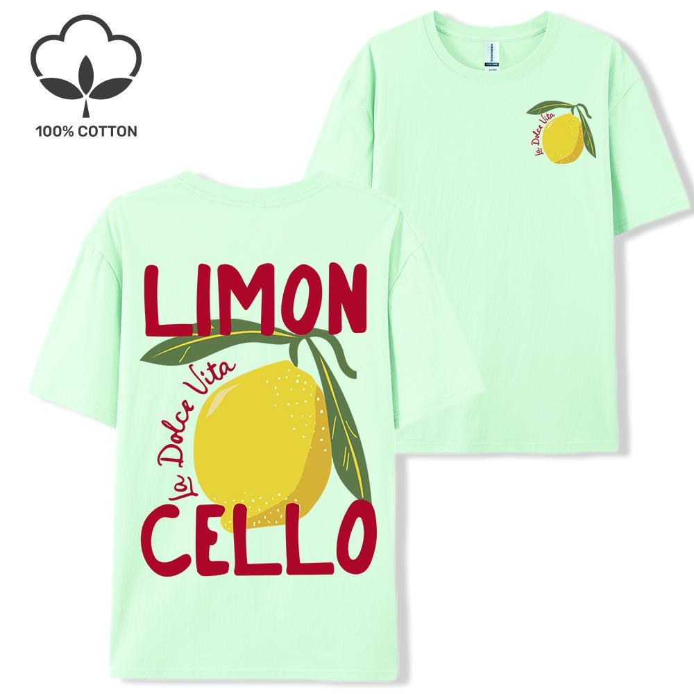 Creative Lemon Fruit Cello Pattern T Shirt Women Summer Comfortable Tops Soft T-Shirts Cotton All-Match Female Short Sleeve