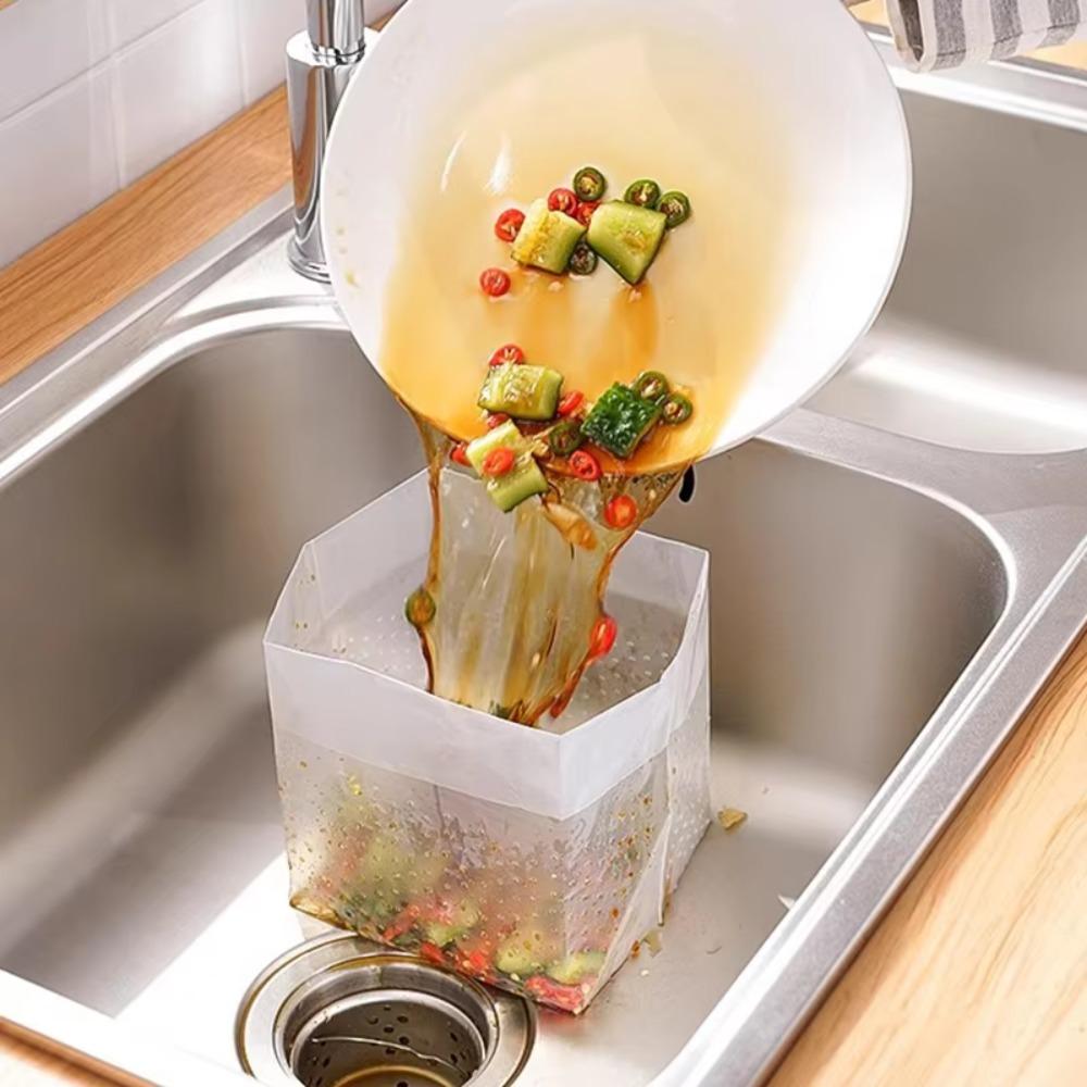 120PCS Stand-Up Design Disposable Waste Bags Anti-Clogging Sink Strainer Bag  Food Waste Disposal