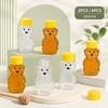 Plastic Transparent Disposable Cartoon Bear Juice Bottle, Small Capacity Dispensing Bottle, 60ml Honey Bottle