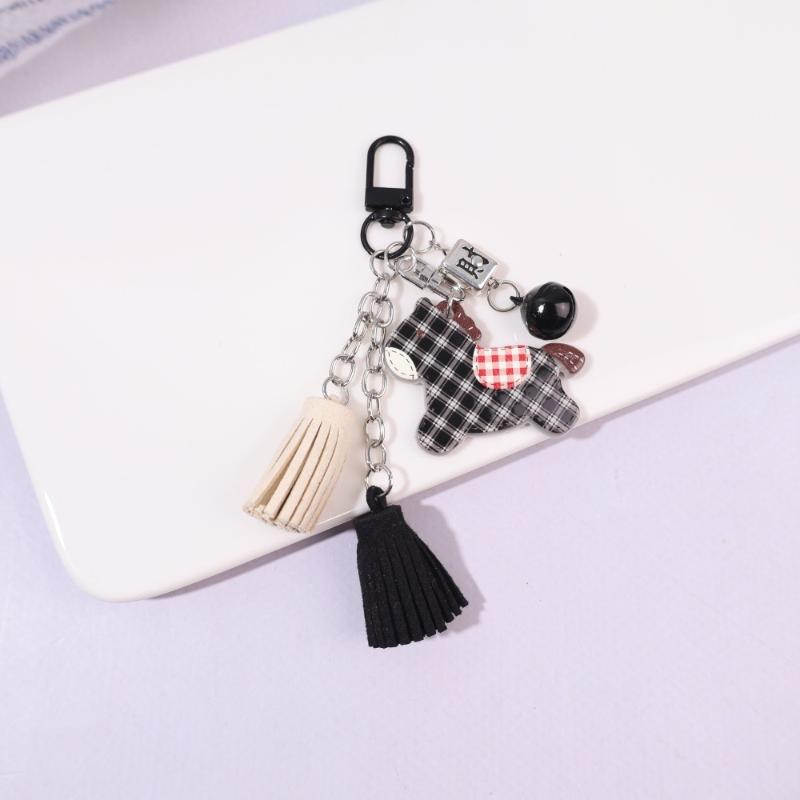 Kreskówkowy Breloczek do Kluczy z Frędzlami i Konikiem Kreatywny Uroczy Wisiorek z Konikiem Dekoracje do Zawieszenia na Plecaku Akcesoria na Rok Konia Prezenty