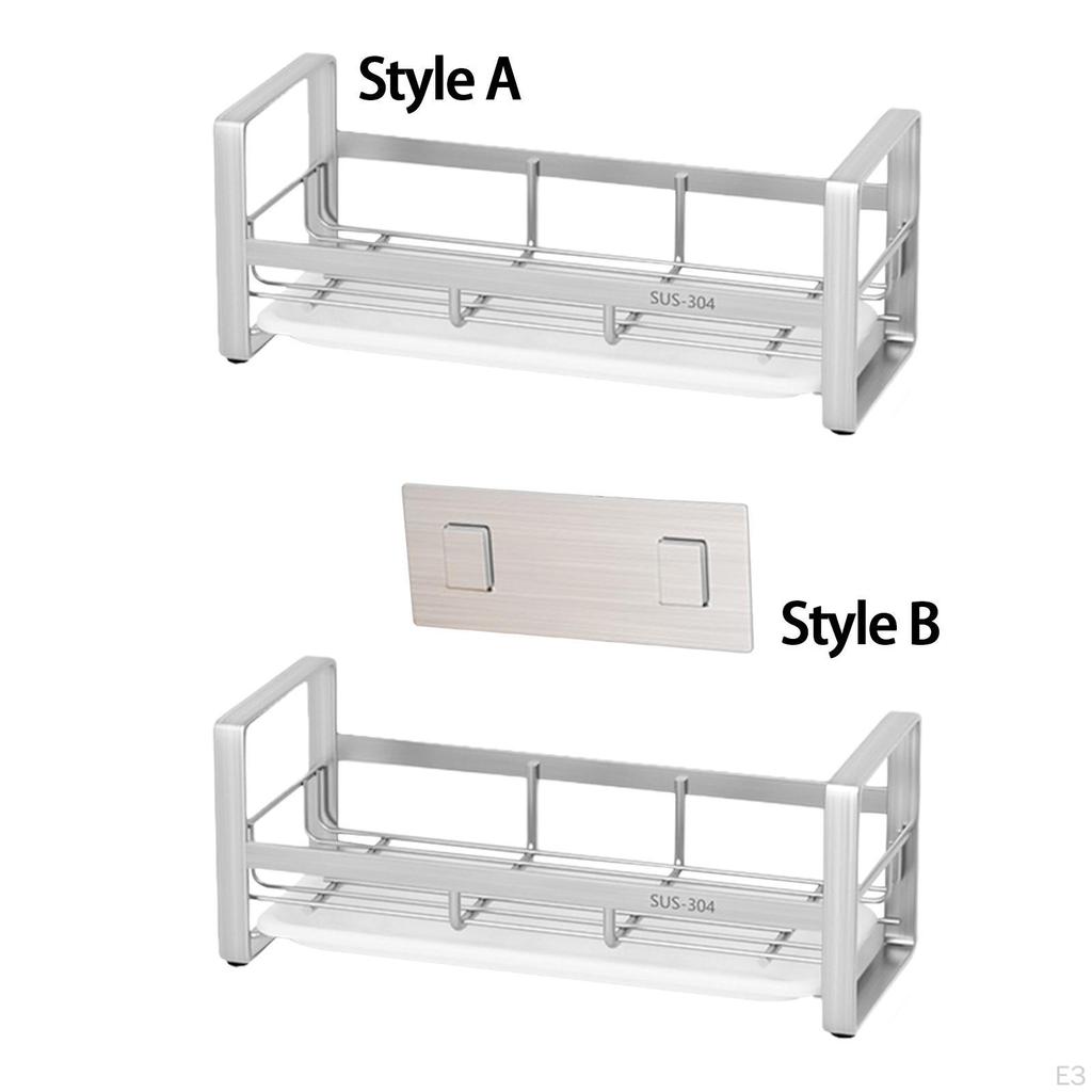 Dish Sponge Organizer,Dishcloth Rack Sink Storage Organizer,with Drain Pan,Kitchen Organizer