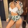 With Cover Up Underwired Female Swimsuit High Waist Bikini Women Swimwear Three-pieces Bikini Set Bather Bathing Suit Swim