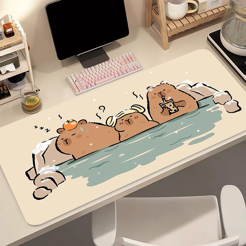 Mouse Pad PC Design NonSlip Desk Mat Laptop Capybara Gaming Accessories Stitched Edges For Home And Gamer Mousepad Keyboard Pad