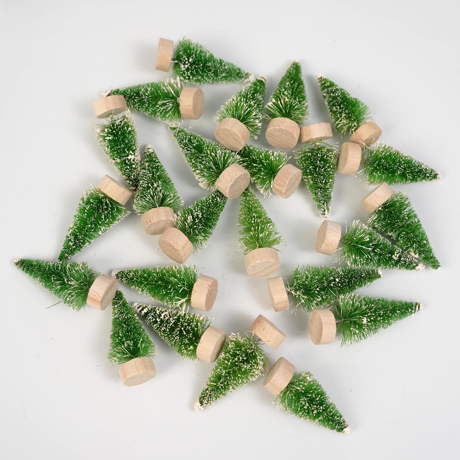 

Набор из 24 шт. Мини-елка Сделай сам Рождественские украшения Маленькая сосна Рождественские украшения Рождественские подарки Рождественский декор