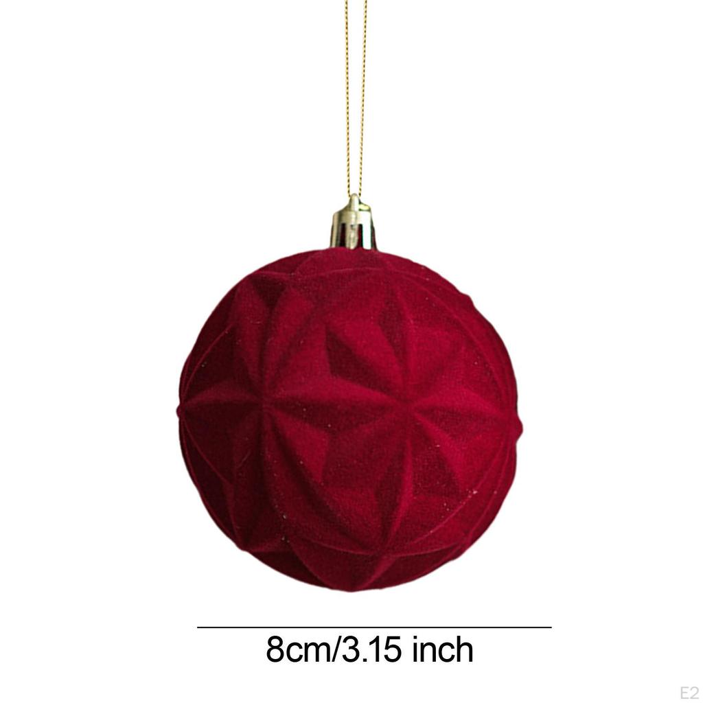 3 Pack of Flocked Christmas Baubles for Home Decor