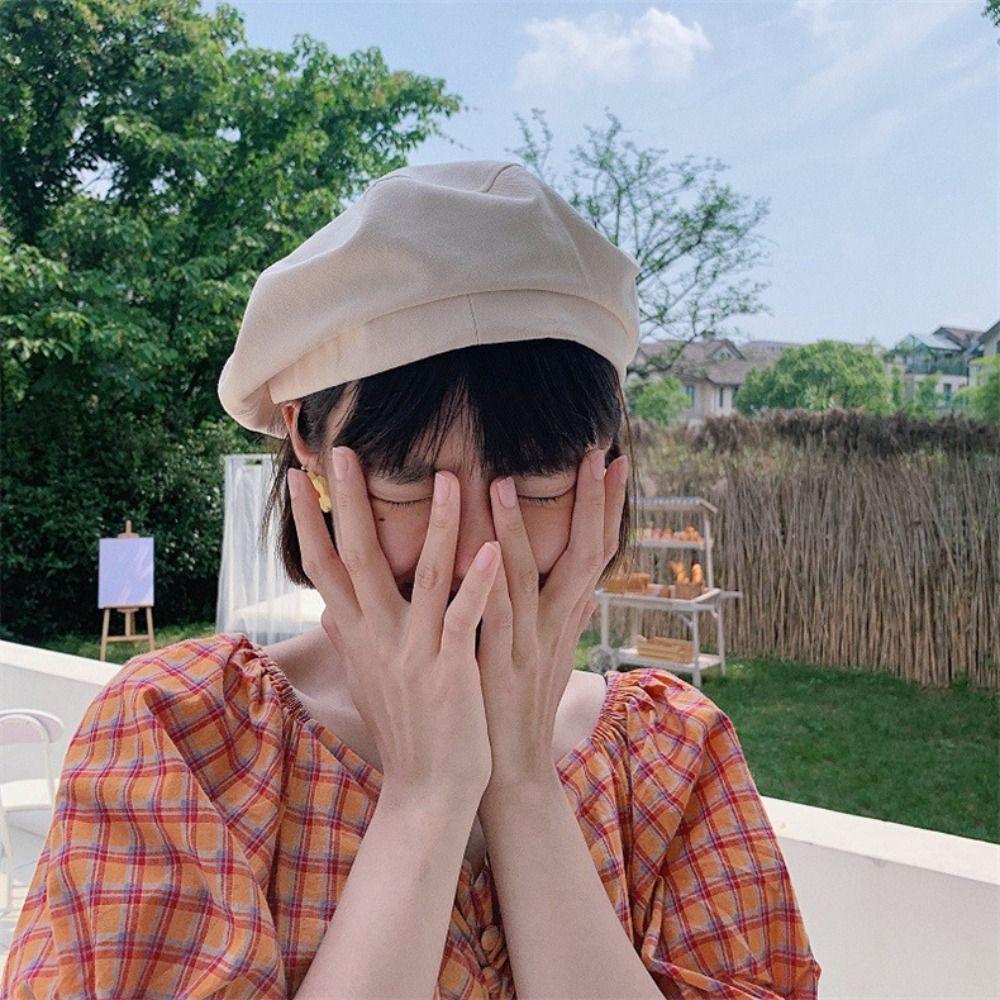 Solid Color Berets Japanese Style Hat Fashionable Painter Cap  Girls