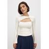 INS Trendy Double-Layer Collar Spring & Fall New Cut Out Fake Two-Piece Silm Slim Looking Micro-Pull Long Sleeves Women's T-shirt T-shirt