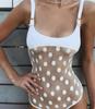 Cross-Border Polka Dot Mesh One-Piece Swimsuit with Back Strap - Bikini19C238