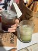 1pc, Vertical Striped Glass Cup, Iced Coffee Cup, Vintage Transparent Water Tea Milk Juice Mugs Cup, Wine Glasses For Cocktail,
