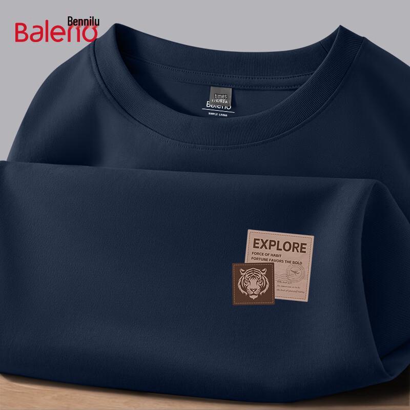 Baleno Men's Tiger Head Print Cotton Long-Sleeve T-Shirt