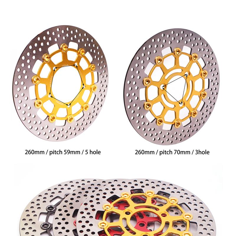Brake Disc Rotor Motorcycle CNC Aluminum 260mm 3 Hole 5 Hole Pitching 70mm 59mm Floating Disc for Yamaha BWS WISP Motorbike