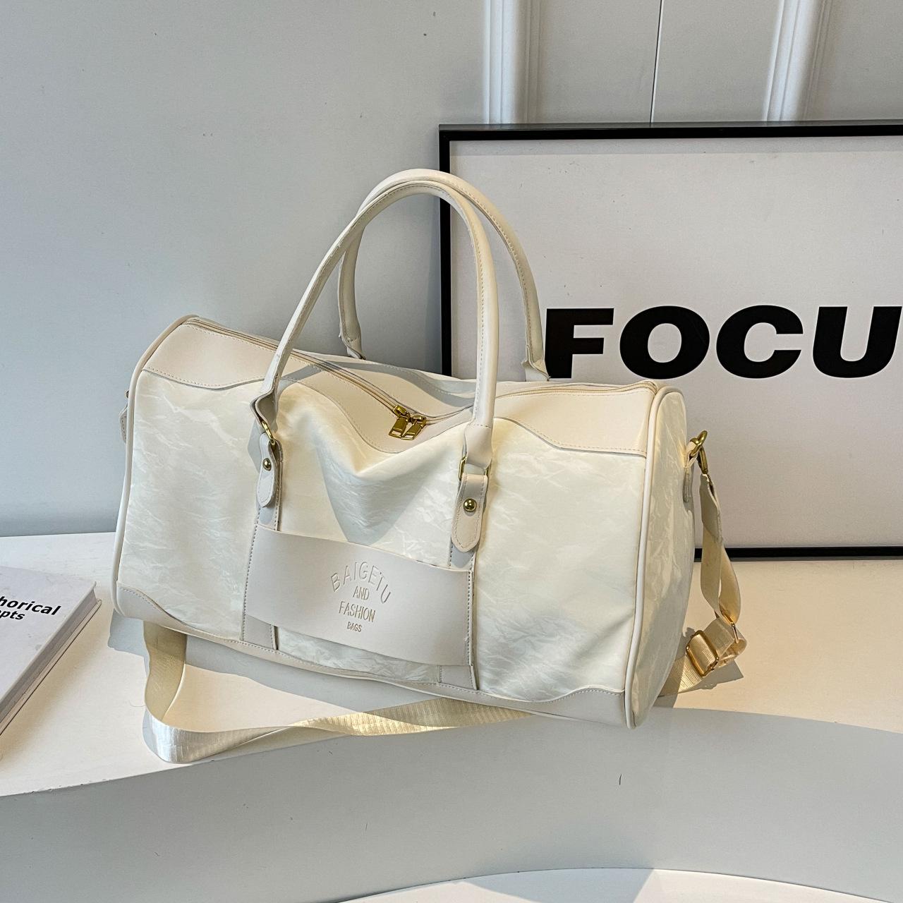 

Модная вместительная легкая дорожная сумка для женщин One Size слоновая кость