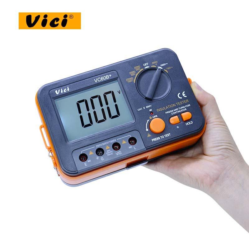 Vichy VC60B+ Digital Insulation Resistance Tester, 250V/500V/1000V, Hand-Cranked Megohmmeter