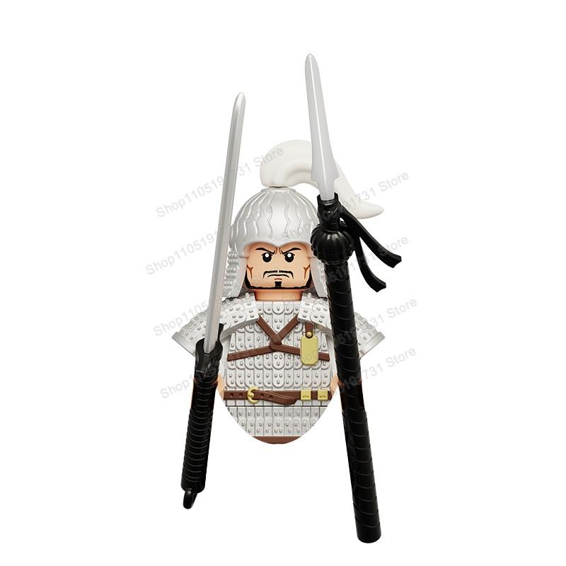 MOC Chinese Soldier Figures Building Blocks Shangzhou Dynasty Qin Dynasty Castle Warrior Knights Army Accessories Bricks Toys