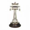 Nautischer Maschinenraumtelegraph Dekor Messing Holz Schiffs-Telegraph Skulptur Vintage Maritime Tischdeko