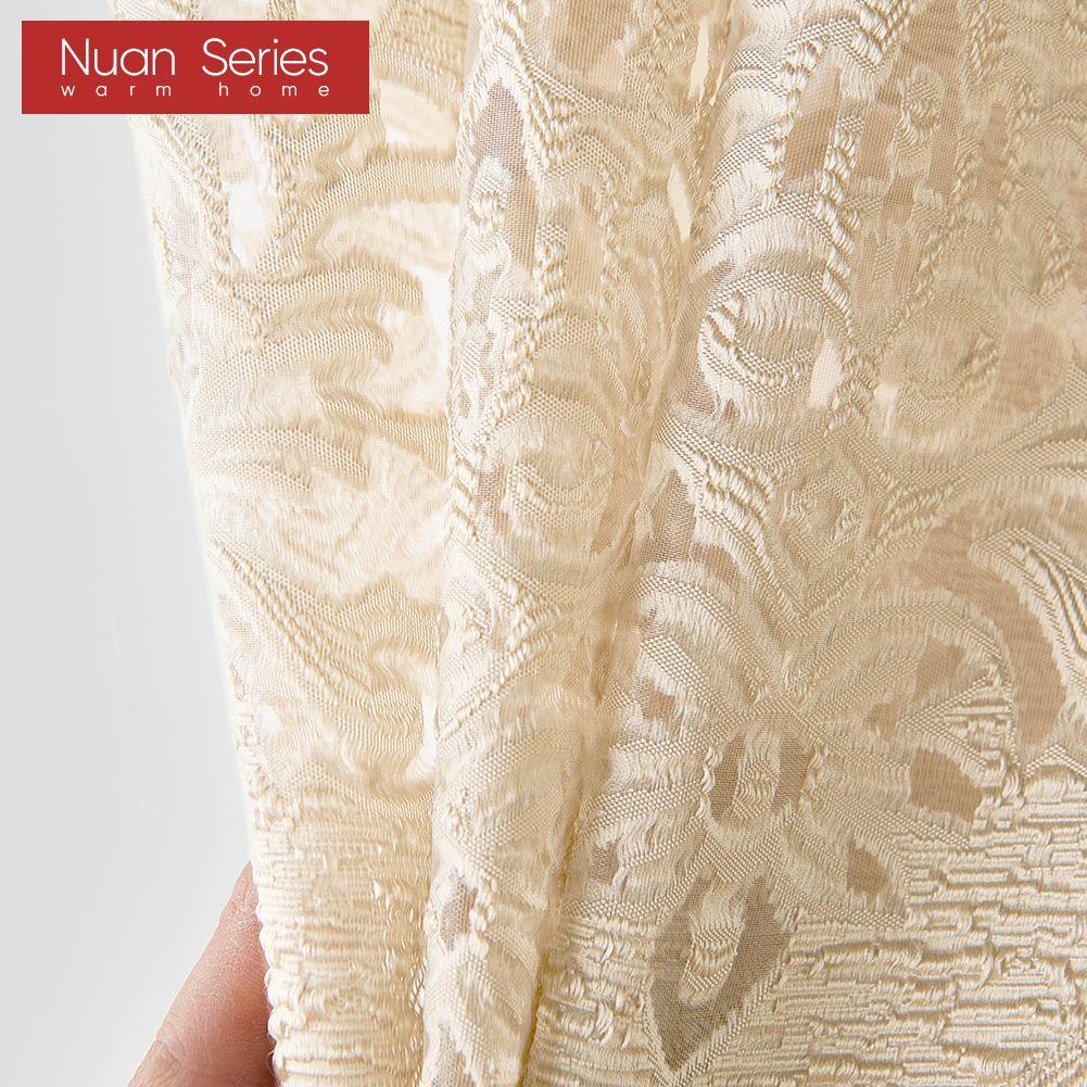 1PC Nuan Series 10% Blackout Fashionable Classic Tulle Versatile Jacquard Sheer Curtain for Kitchen Living Room Bedroom Balcony Window Home Decor