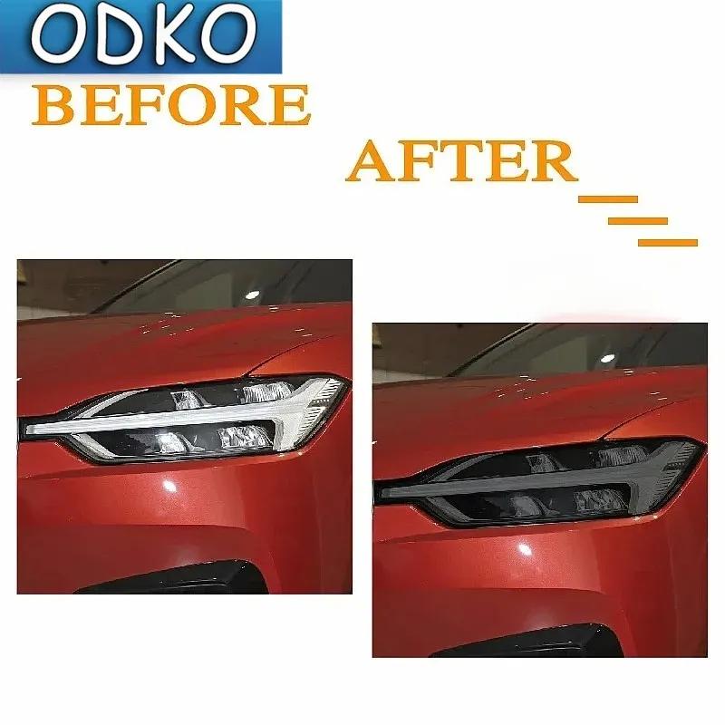 2 Pcs For Volvo S60 S90 V60 V90 XC60 XC90 Car Headlight Tint Smoked Black Protective Film Front Light TPU Sticker Accessories