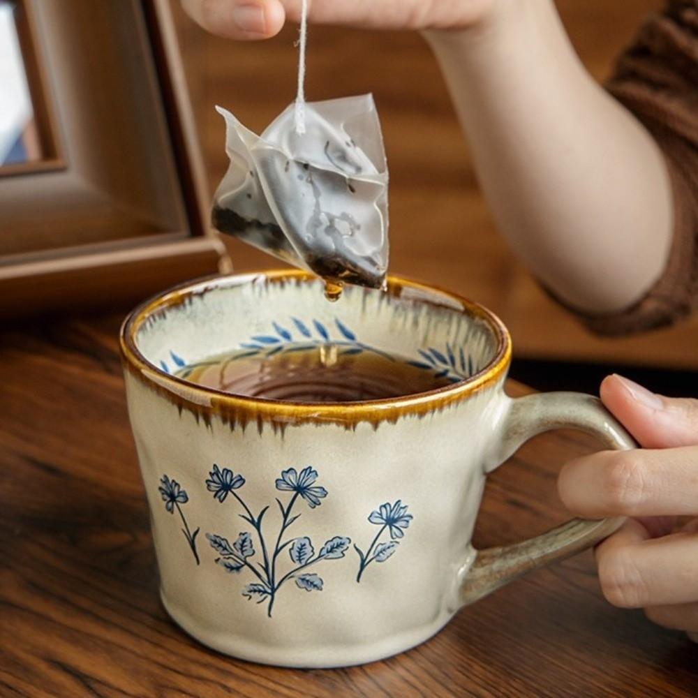 385ml Ceramic Coffee Cup Microwave Safe Milk Cup Decorative Exquisite Water Cup Living Room