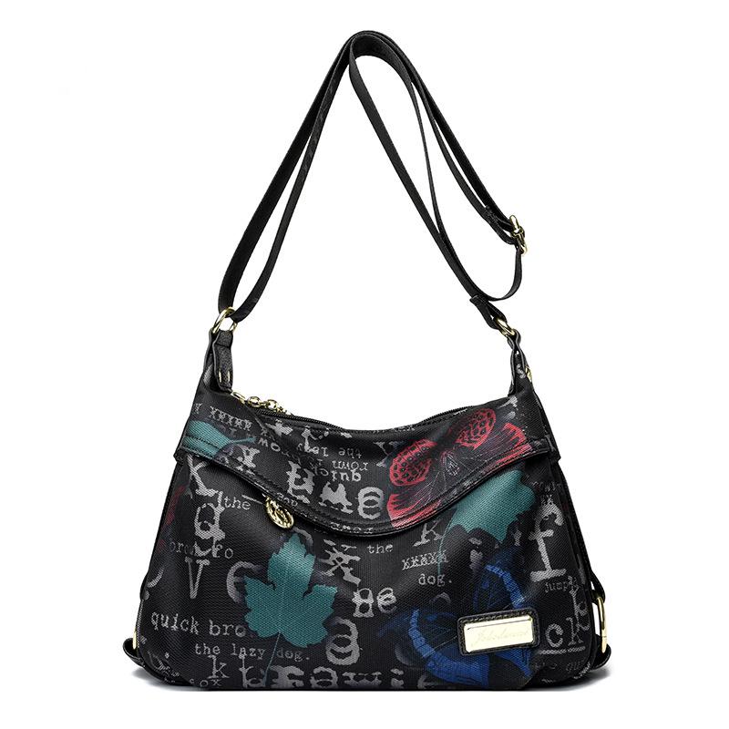 Damen 2025 Mode Vielseitige Umhängetasche - Großvolumige Bedruckte Mehrfachfach Stoff-Schultertasche