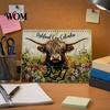 Professional Planning Calendar Highland Cow 2027, 12 Month Wall Hanging Planner with Minimalist Desk Large Daily Blocks, Home Office Organizer, Lover