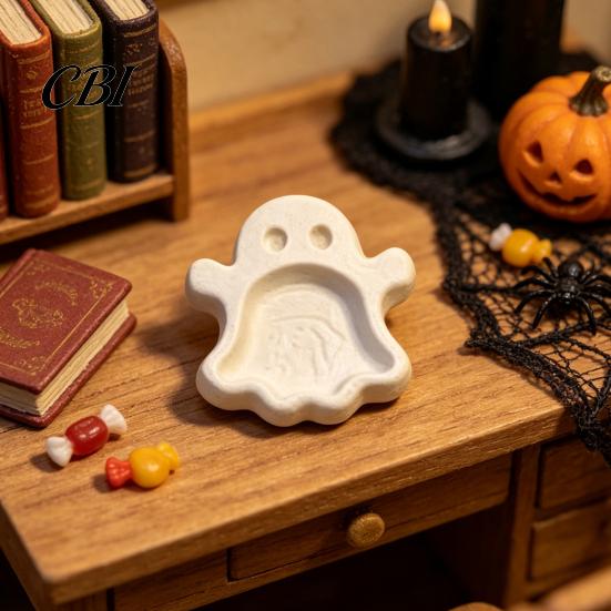Halloween Dollhouse Decorations Miniature Bat Ghost Tray for Dollhouse, 3D Printed Diorama Props, Small Decorative Props Tabletop Decor Accessories