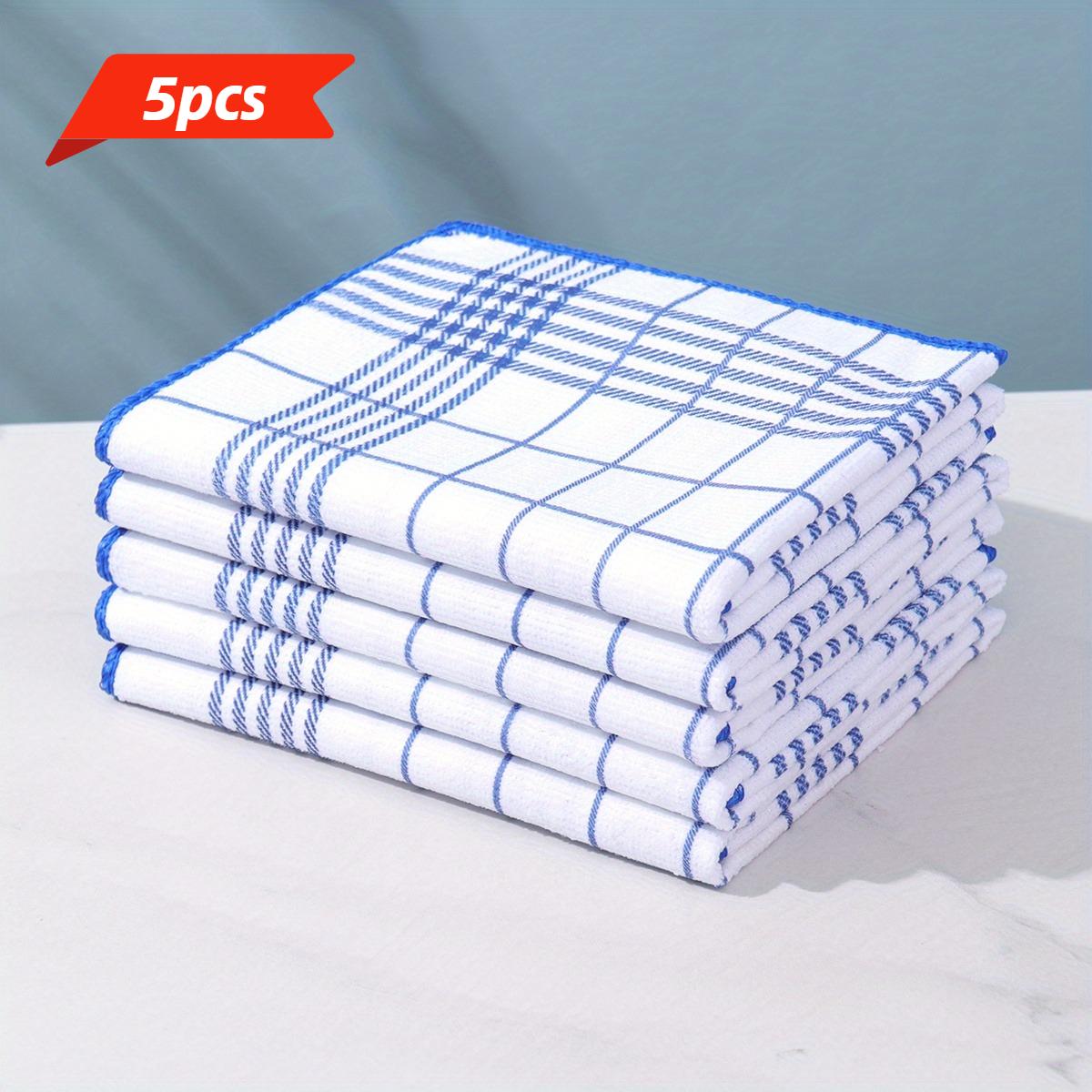 

5 шт. Абсорбирующие и не оставляющие ворсинок кухонные салфетки, Подходят для быстрой уборки, Подходят для кофемашин, 4 цвета кухонные полотенца 5pcs синий