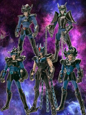 1 Set/5 Pezzi 19cm Figura Anime Saint Seiya Oscuro Phoenix Ikki Hyoga Seiya Shiryu Action Figures Scatola Figura Collezione Giocattolo Decorazione