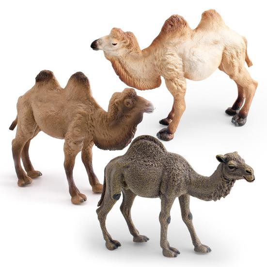 Simulation Camel Model Standing Kneeling Single Two Humped Camel Figurine Miniature Desert Animal Educational Toy Collectible Decoration