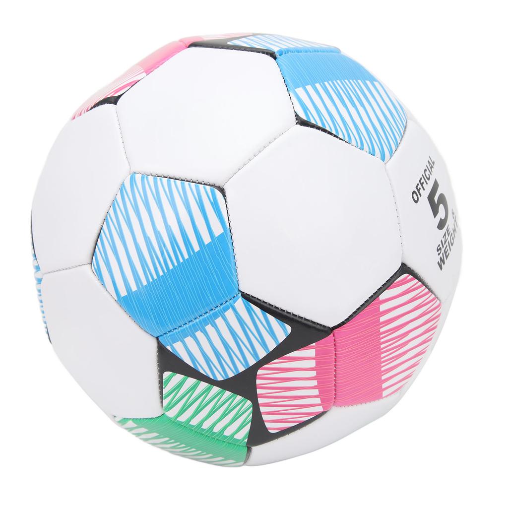Soccer Ball PVC Soccer Football Size 5 Wear Resistant Soft Cover Training Sports Ball for Game Matches