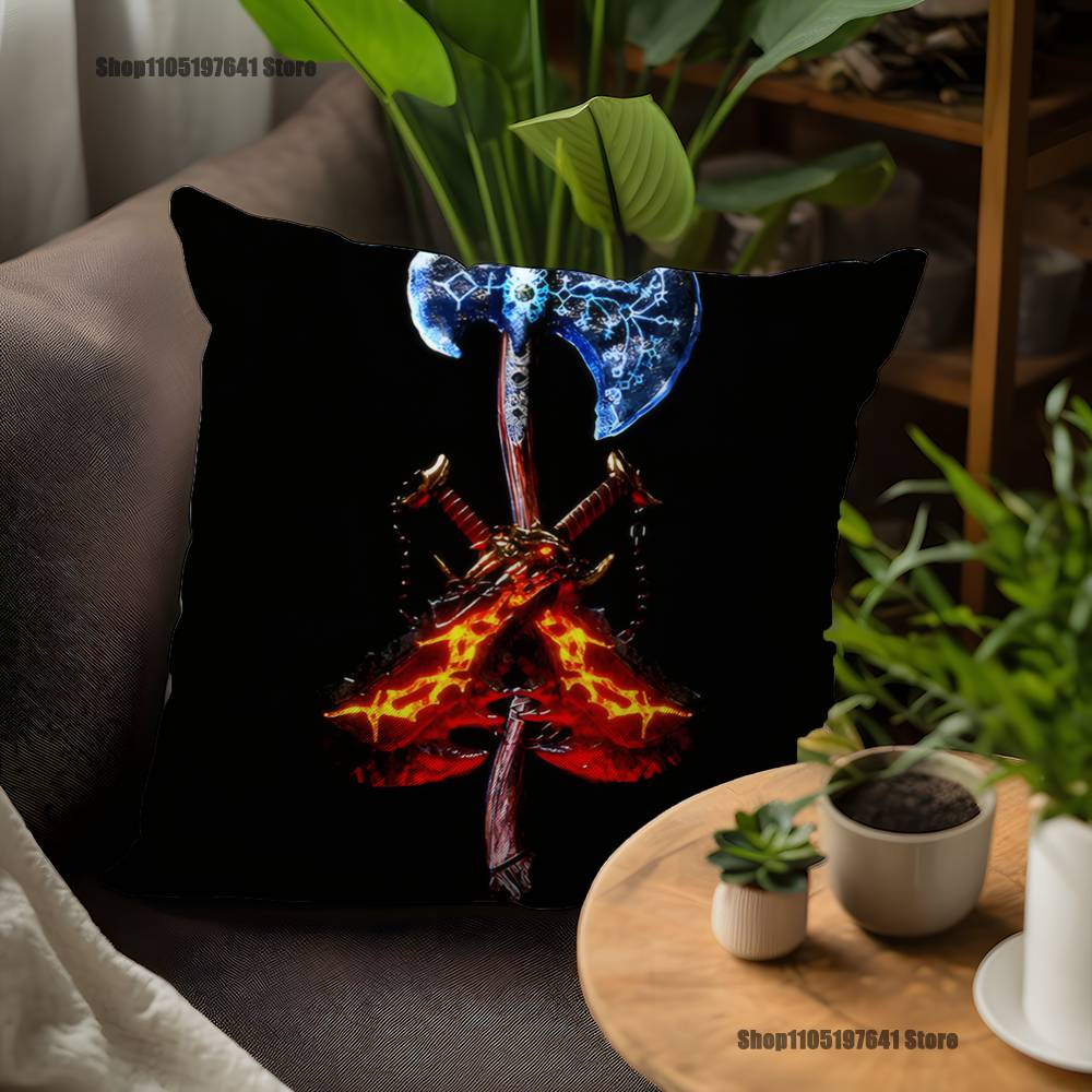 Game G-God Of W-War Kratos Pillow Case For Sofa Decor Car Office Room Printing Cushion Cover Decorations And Protector