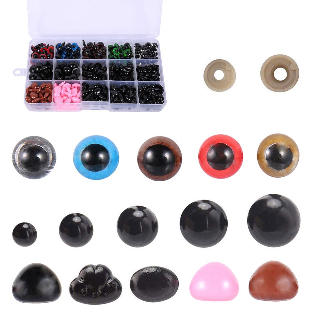 150/500 Stück Puppenaugen Herstellung Plastik Sicherheitsaugen Knopf Basteln Sicherheitsaugen für Bär Plüschtier Stofftier Puppe DIY Zubehör