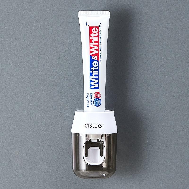 Upgrade Your Bathroom With This 1Pc Toothpaste Squeezer And Storage Rack - Automatic Toothpaste Refills Made Easy!