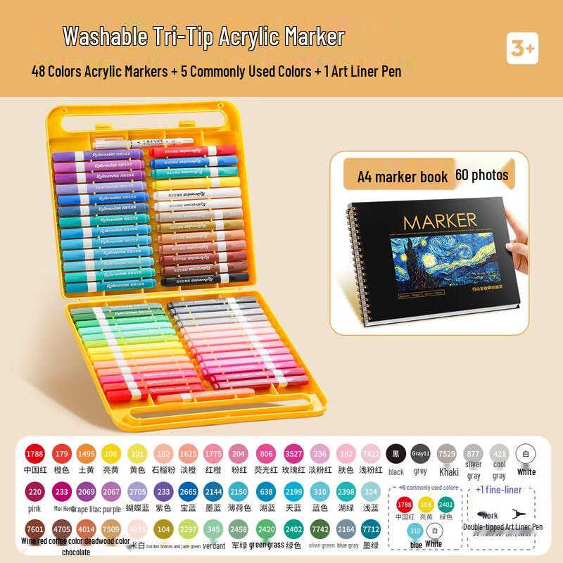 Portable Triangular Acrylic Marker Set