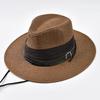 Summer Casual Hollowing Out Straw Hats Panama Trilby Jazz Hat Outdoor Sun Protection Beach Hat Fishing Climbing Cap