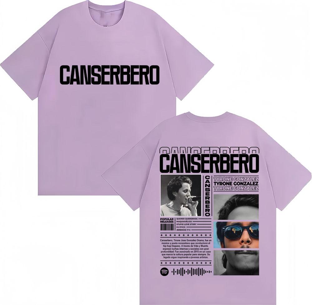 Rapper Canserbero Album Tour Print T Shirts Men Women Hip Hop Pop Music Vintage Tshirt Oversized Soft Cotton T Shirt Streetwear