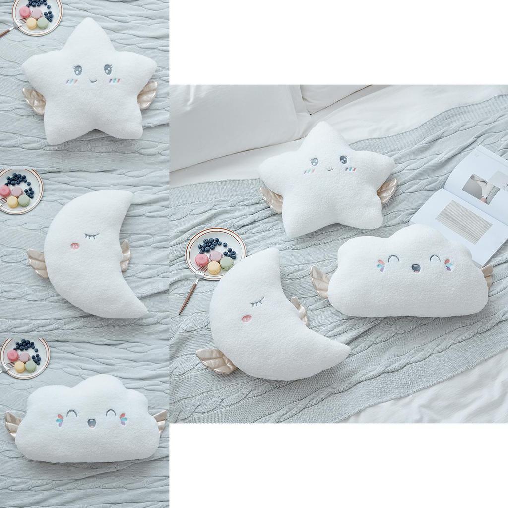 Star Moon Cloud Plush Toy With Wings Pp Cotton Filling For Cozy Sofa Cushion