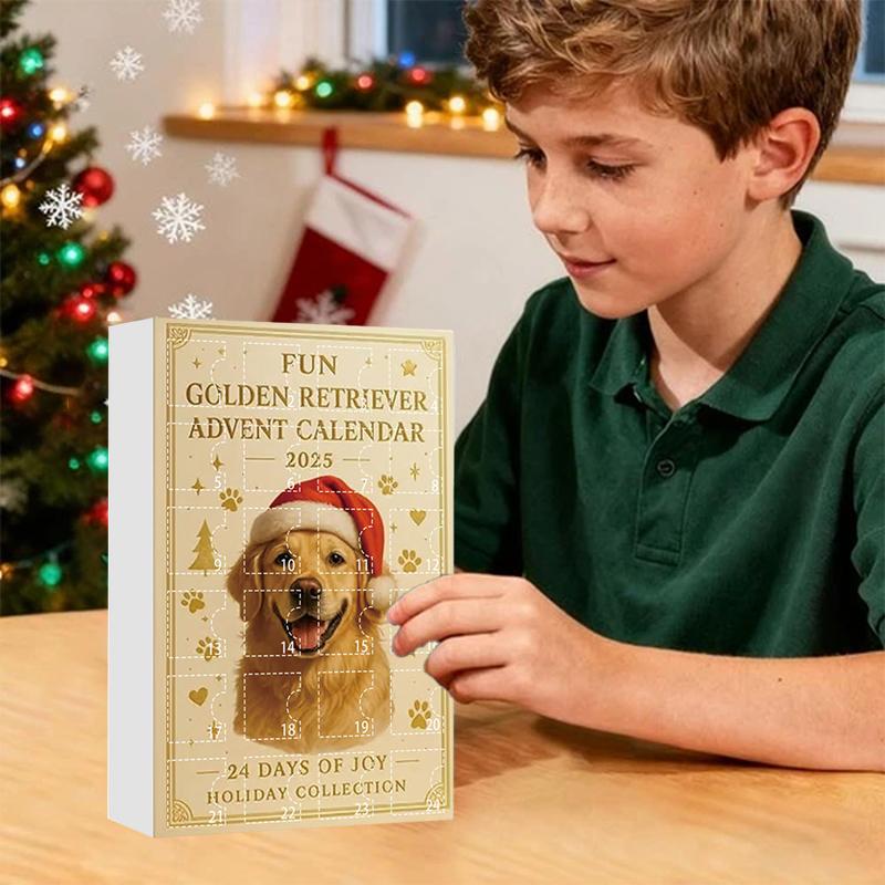 Fun Golden Retriever Advent Calendar 2025,Pug Advent Calendar 2025,Christmas Calendar With 24 Golden Retrievers