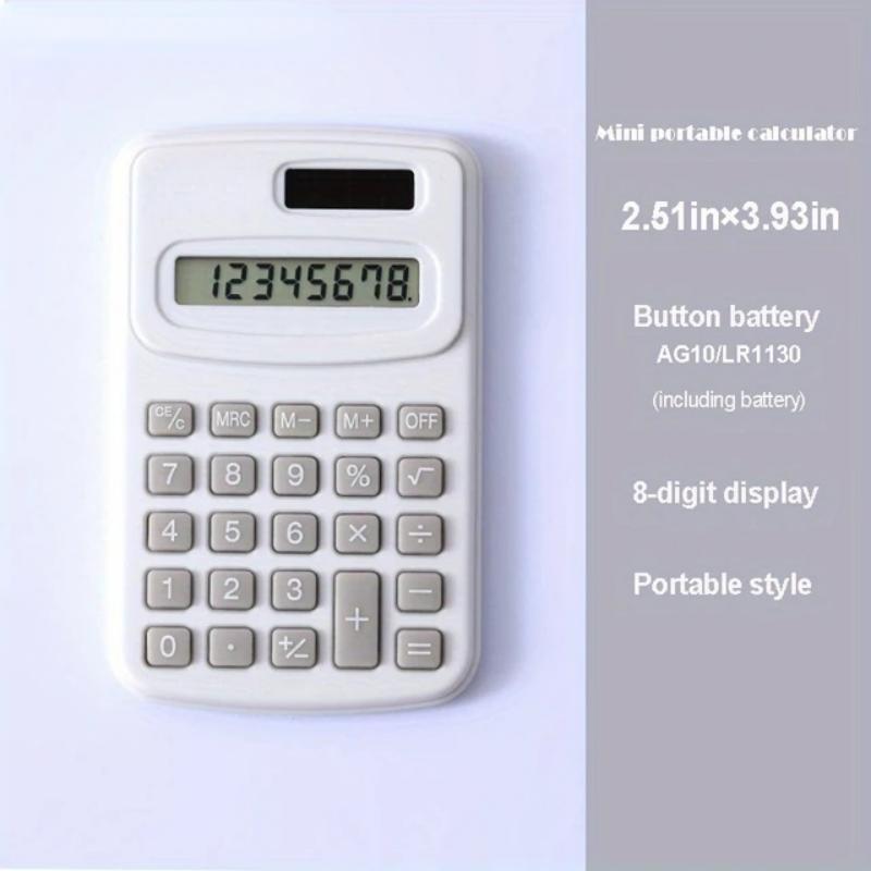 Small Solar Calculator Portable Calculator Cute 8 Digits LCD Electronic Home Office Calculator for Kid Primary School Calculato