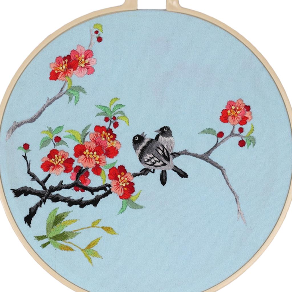 DIY Embroidery Kits Flower Pattern Cross Stitch Needlework W/ Hoop For Beginner DIY Embroidery Kits Flower Pattern Cross Stitch Needlework W/ Hoop For Beginner