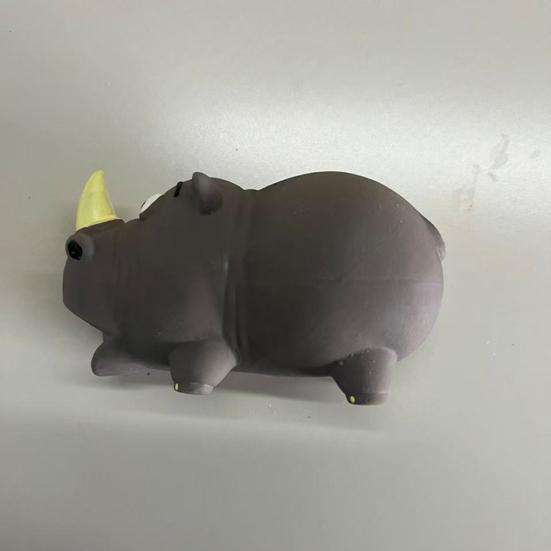 Pet Toys Rhino Shape Toy with Sound Design Flexible Bite-Resistant Latex Dog Toy Teeth Cleaning Relieve Anxiety Chew Toy