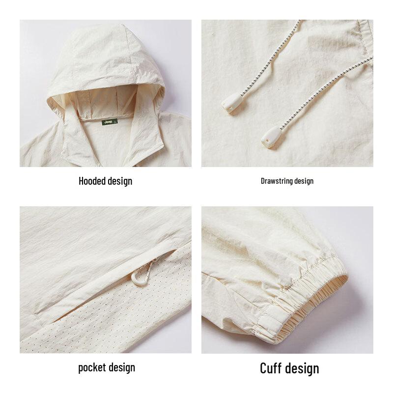 Jeep Men's UPF50+ Quick-Dry Cooling Hooded Sun Protection Jacket